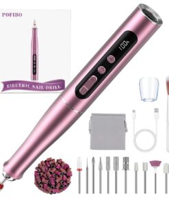 POFIBO Kabellose Nagelfräser 35000 U/Min - Professionell für Gel- und Acrylnägel, Elektrische Nagelfeile mit Verstellba