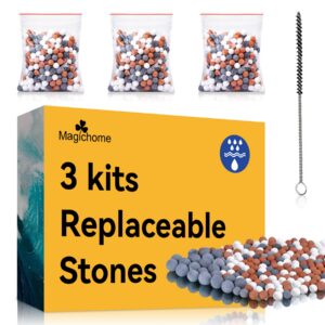 Magichome Mineralperlen Nachfüllset für Duschkopf - Chlorentfernung und Reinigung - Ideal für Familien - 3 Kits - Minera