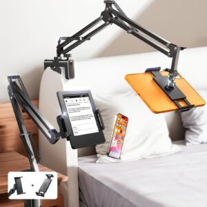 Liesen für iPad und Kindle Tablets für das Bett, superflexibel einstellbar, 2 Clips, passt von 4 bis 13 Zoll, perfektes