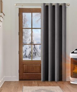 MIULEE Blackout Curtain Grau Thermovorhang Hitzeschutz Schlafzimmer&Bathroom 1 Stück H 245 x B 140 cm
