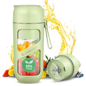 AMZCHEF Vakuum Smoothie Maker - Portable Mixer für Smoothie, Saft und Milkshake - 380ml Kabellose Wiederaufladbare Vakuu