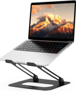 BESIGN LSX2 Aluminium Laptop Ständer, verstellbar und kompakt für MacBook, Dell, HP und Co. (Mattschwarz) BESIGN LSX2