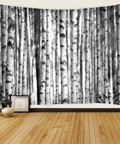 Daesar Wandbehang Decke Natur Muster Birken Kinderzimmer Outdoor 210x140CM