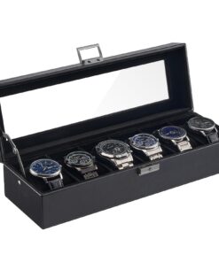 ProCase Uhrenbox mit 6 Fächern für Edeluhren - perfekt für Sammler und Geschäftsleute beim Transport und Aufbewahren |