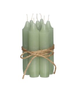 Kerzen Set (7 Stück) - 11cm StabkerzenGrün, 4+ Stunden Brenndauer, ideal für Zimtfest und Dinner