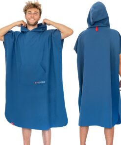 AUTDOOR® Mikrofaser Badeponcho - Nachhaltig aus recycelten PET-Flaschen - Schnelltrocknend für Strand & Wassersport (Bla