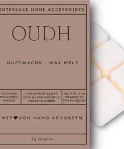 Interluxe Oudh Duftwachs für angenehme Atmosphäre Waxmelt 100% pflanzlich | Interluxe Oudh Waxmelt angenehm duftend zur
