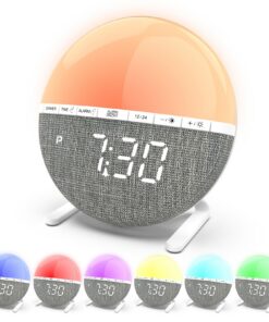 Digital Lichtwecker Tageslichtwecker Sonnenaufgang Wecker für Erwachsene mit Snooze Funktion und 7 Natürlichen Klingeltö