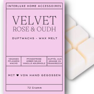 Interluxe Velvet Rose & Oud Waxmelt für angenehme Duftlampe 100% pflanzlich Indore Melts