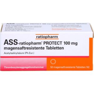 ASS-ratiopharm Magensäuretabletten PROTECT 100 mg für Bekämpfung von Magenschmerzen und Magensäureüberutauglich sowie zu