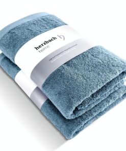 Herzbach home Premium Duschtuch 2er-Set 70 x 140 cm - Große, weiche & saugstarke Dusch-Handtücher - 100% Baumwolle OEKO-