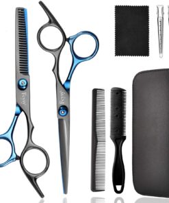 Fcysy Friseur Schere Set - Professionell Haarschere für Friseure und Profis, Kinder und Hunde, Blau