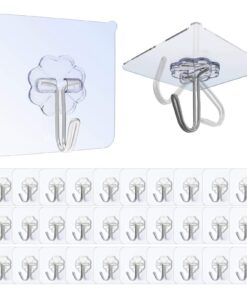 Selbstklebende Wandhaken Haken, 30 Stück Transparent ohne Bohren für Küche und Bad, Mehrzweck Klebhaken Wasserdicht und