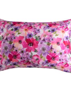 Hochwertige Damier Rosa Satin Kissenbezug Doppelpack Seidig für Haar und Hautpflege 40x80cm