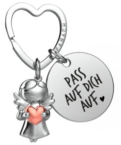 FABACH Liebe Schlüsselanhänger Schutzengel Glücksbringer mit Herz - Ich liebe dich - Geschenk für Partner und Freundin -