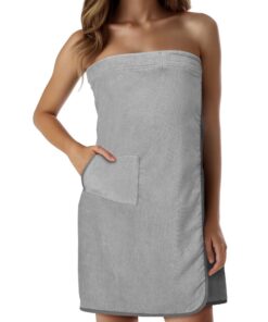 HOMELEVEL Saunakilt für Damen aus Baumwolle mit Tasche - OEKO-TEX STANDARD 100