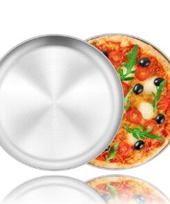 Homikit Pizzablech Set, Edelstahl Rund Pizzaform, Langlebig für حينทาน بالفرن, 26 cm, Spülmaschinenfest | Homikit Pizza