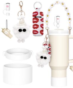 Yomisee Stanley Cup Zubehör Set - Inklusive Strohhalm Abdeckung, Siliocne Stiefel, Wasserflasche Griff Riemen - Stanley