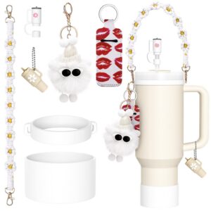 Yomisee Stanley Cup Zubehör Set - Inklusive Strohhalm Abdeckung, Siliocne Stiefel, Wasserflasche Griff Riemen - Stanley