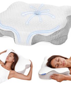 Nackenkissen Memory Foam, Ergonomisches Seitenschläferkissen für Halswirbelkissen, Stützendes Schlaf Kissen Pillow für S