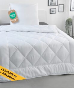 MALIKA Bettdecke 155x220 mit Kopfkissen 80x80 - Medium - für Steppbetten, Schlafzimmerdekoration, Komfortvolles Zudeck f