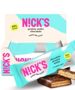 NICKS Protein Wafer Riegel Chocolate 25% Eiweiß 198 Kalorien Low Carb Glutenfrei Snack