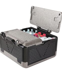 Faltbar Thermobox 26L Warmhaltebox für Essen und Kühlbox mit integriertem Deckel für Camping und Picknicks 43x43x25cm Mu