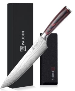 Paudin Profi Kochmesser 23cm, langlebig & rostfrei, perfekter Küchen-Assistent für Hobby & Profiköche, Geschenkidee für