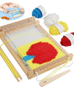 Blleshelfl DIY Holz Webrahmen Set für Anfänger | Kreatives Basteln mit Blleshelfl Holz Webstuhl Set | Schulwebrahmen Bl