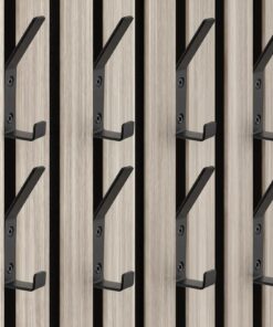 Akustikpaneele Haken Schwarz Schwerlast - 10 Stück Aluminium Hakenleiste mit Gummistopfen Schrauben für Badezimmer Schla