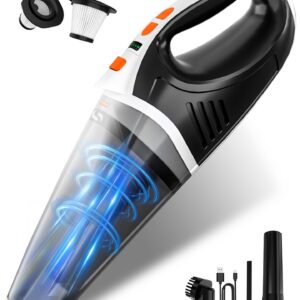 10000PA Akku Kabellos Handstaubsauger 5 in 1 für Haus und Auto | Tragbarer Wiederaufladbarer Mini Staubsauger mit LED f