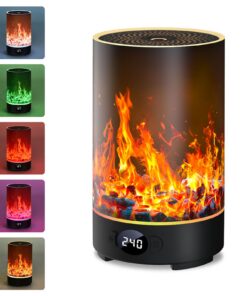 Luftbefeuchter Flame Diffuser - Aroma Licht Duftöl Diffuser für Zuhause & Büro - Wohnzimmer & Schlafzimmer - Yoga & Spa