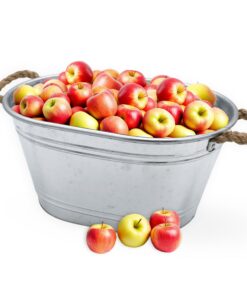 Spetebo Silberverzinkte Metallwanne Blumenschale - Garten Deko - 64 x 42 cm - Mit Griffen aus Jutekordel - Zinkwanne Blu