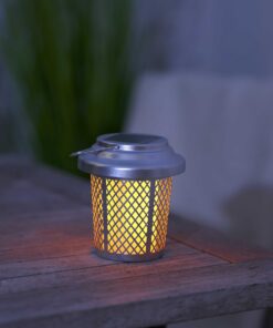 Northpoint 2 in 1 Solar Gartenleuchte-Tischlampe für Innen und Außen mit Dämmerungssensor und Flammeneffekt, warmweiß, 1
