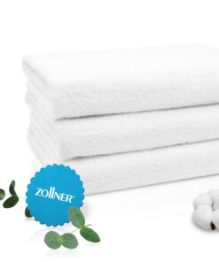 ZOLLNER saugstarke und weiche Duschtücher - Hotelqualität OEKO-TEX - waschbar bis 95°C - 70x140 cm - praktischer Aufhäng