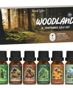 Woodland ätherische Öle Set für Öl Diffuser und Seifenkerze Herstellung - 6x10ml Duftöle - Wald Kiefer, Teakholz, Bambus