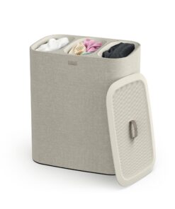 Joseph Joseph Tota - 3er Wäschesortierkorb 90 Liter, herausnehmbare Säcke, praktischer Griff, Ecru Beige