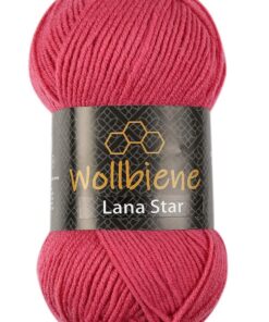 Wollbiene Lana Star 100g Wolle für Einfarbig Stricken türkische Wolle Nelukenrot 100 Gramm