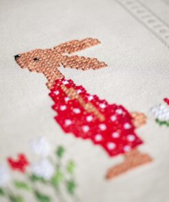 Vervaco Stickpackung Osterhasen im Garten DIY Basteln Kreativ Stickläufer 40 x 100 cm Vorgedruckt