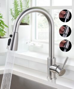 ARCORA höhnischohdruck Wasserhahn Küchenarmatur aus Edelstahl 360° schwenkbar für Küche mit 2 Strahlarten