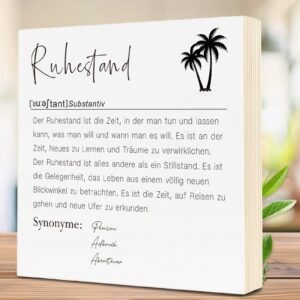 WenmthG Abschiedsgeschenk für Kollegin Rente - Holzbild - Perfektes Geschenk für neue Rente im Büro/Wohnzimmer - 15 x 15