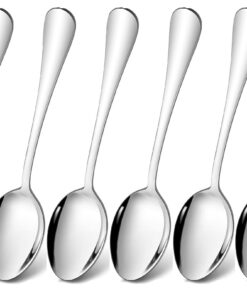 Tiokin Suppenlöffel, 20,5cm Edelstahl, spülmaschinenfest, ideales Geschenk für die ganze Familie Głüklichiger Appetit