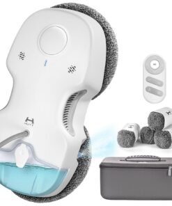 HUTT C65 Fensterputzroboter für Innen- und Außenfenster mit Sprühfunktion und Automatischer Reinigung 10x Lappen Koffer