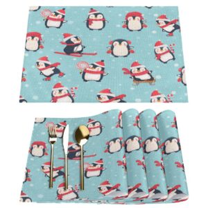 Winter Cute Pinguin Placemats | Fabrikantaus IRepository | für Die Küche | Zuhause verwendbar | Schutz vor Heat, Non-Sli