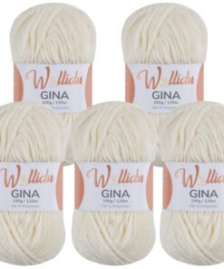 Wollidu Gina Chenille Garn zum Stricken und Häkeln - Soft Creme Färbeton destiny | Wollidu Gina Chenille Garn - Creme F
