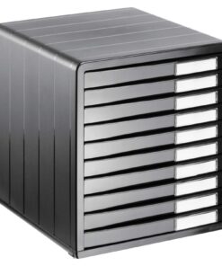 Rotho Timeless Anthrazit Bürobox mit 10 Schubladen, BPA-frei, (3|5 x 29.0 x 3|0 cm) Rotho Timeless Anthrazit Schublade