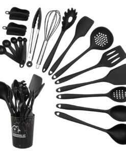 Maxentico Küchenutensilien Kochset für Profis und Anfänger in der Küche, 18Pcs Küchennäher, Silikon Kochlöffel mit Versc