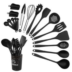 Maxentico Küchenutensilien Kochset für Profis und Anfänger in der Küche, 18Pcs Küchennäher, Silikon Kochlöffel mit Versc