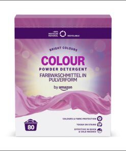 Amazon Color Waschpulver, 4,8kg, 80 Waschladungen - Kostenlose Reinigung, Stark against Farbenbleichung, Langlebig