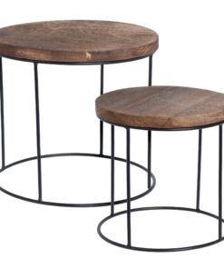 Spetebo Holz Blumenhocker rund - 2er Set - Passend für Garten und Balkon - Dauerhaft und praktisch - Ø 30cm x H 45cm